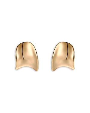 Ettika Curved Stud Earrings in 18K Gold Plated or Rhodium Plated