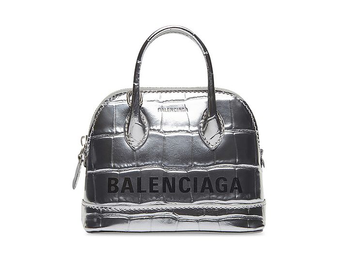 Balenciaga Ville Mini Handbag Metallized Crocodile Embossed ...