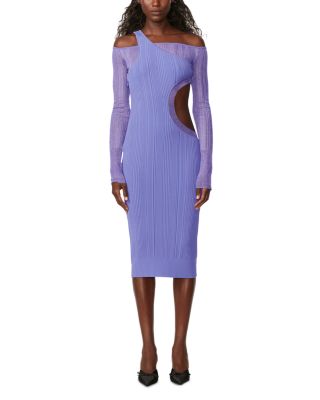 Herve Leger Sheer Layered Cutout Midi Dress