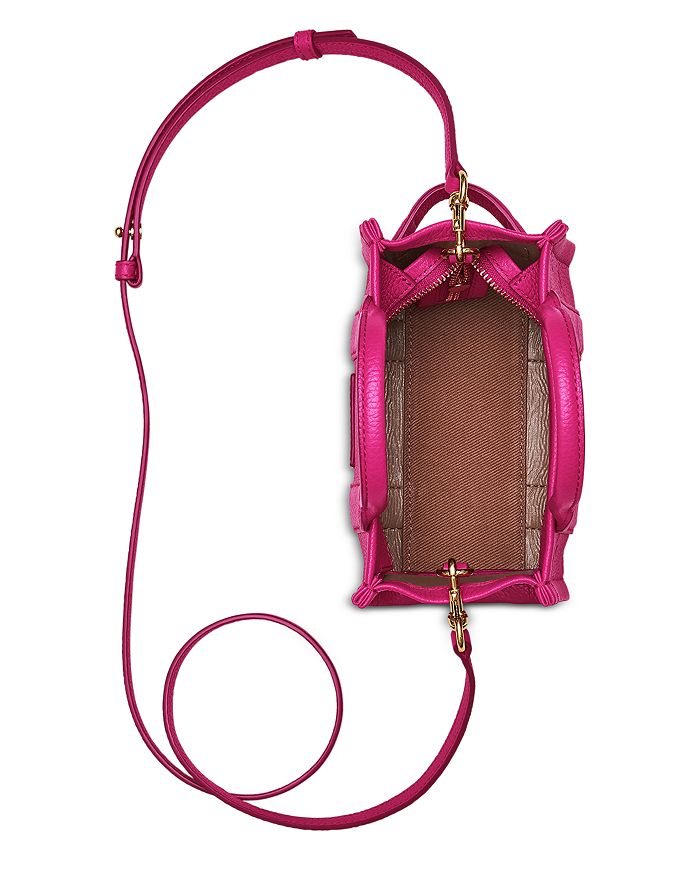Shop Marc Jacobs The Leather Crossbody Tote Bag In Lipstick Pink/gold