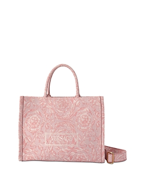 Shop Versace Athena Large Tote In Pale Pink