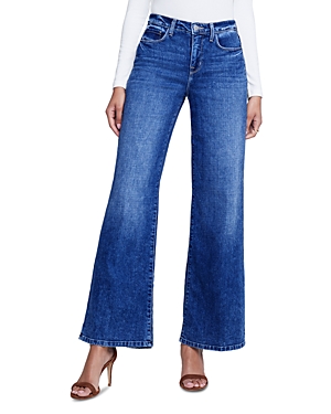 L'Agence Alicent High Rise Ankle Wide Leg Jeans in Wilcox