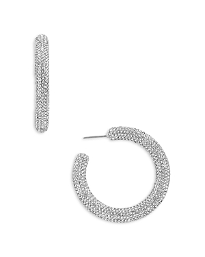 Shop Baublebar Chiara Pave Hoop Earrings In Silver