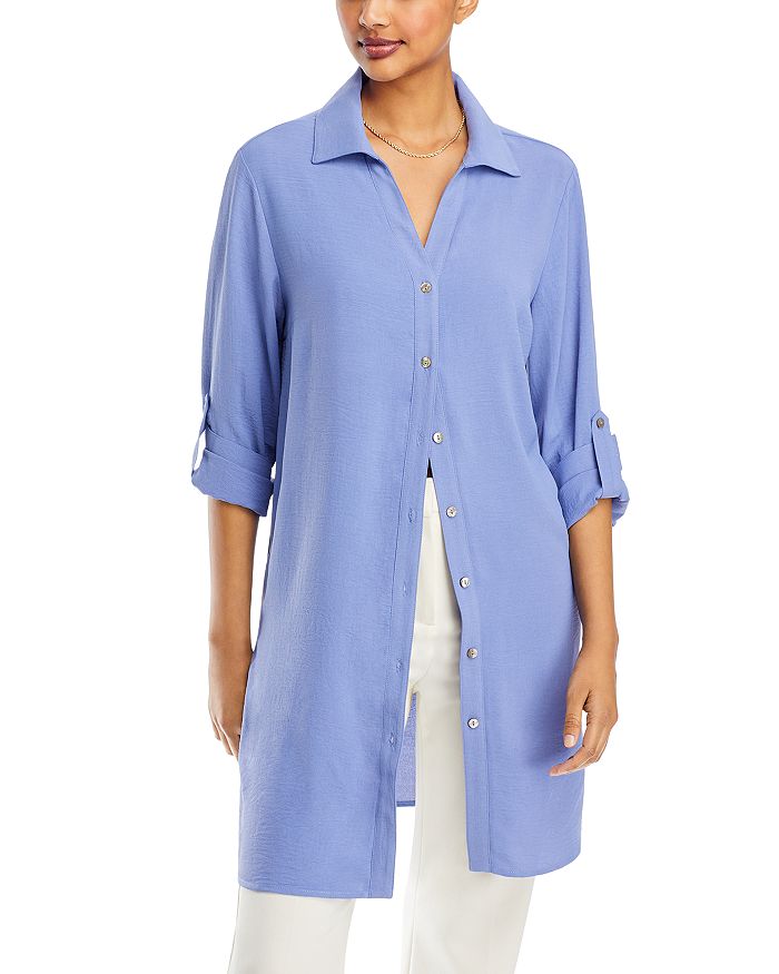 Status by Chenault Roll Tab Button Front Duster Shirt | Bloomingdale's