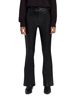 7 For All Mankind Bootcut Tailorless Leather Pants In Black