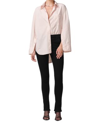 Jayla High Rise Split Cuff Skinny Leg Jeans in Blush Black
