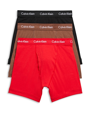Shop Calvin Klein Cotton Stretch Moisture Wicking Boxer Briefs, Pack Of 3 In Hwt Black/
