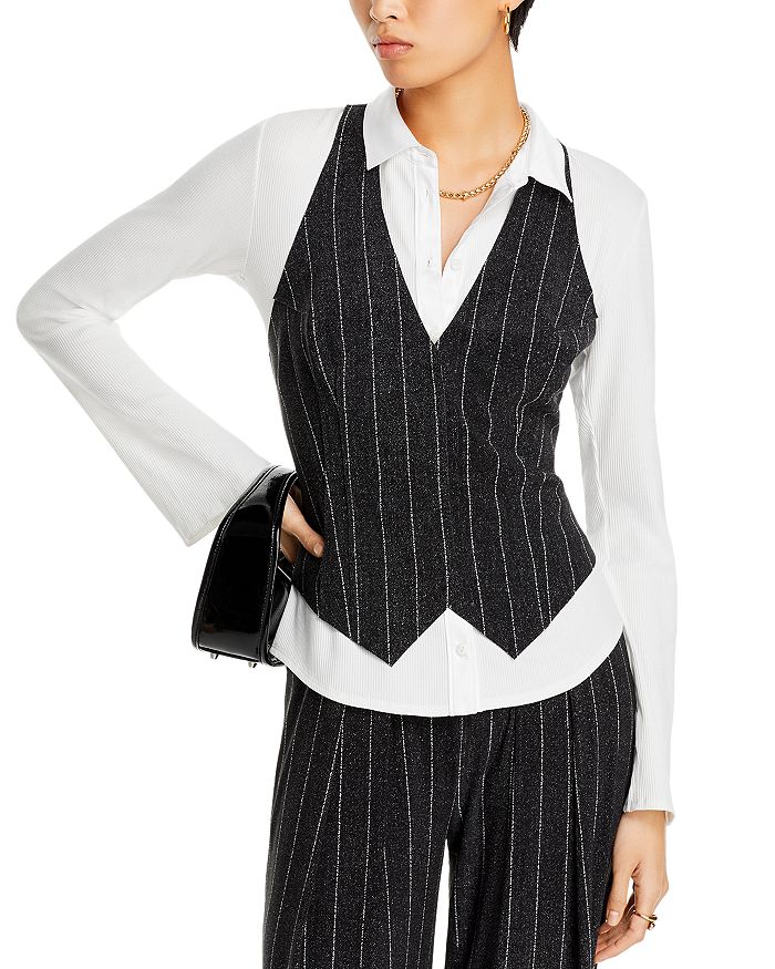 Norma Kamali Simple Pinstripe Vest | Bloomingdale's