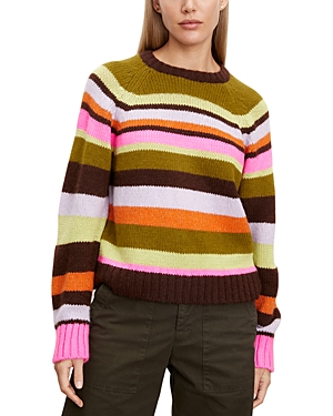 Shop Velvet By Graham & Spencer Nessie Striped Sweater In Multi