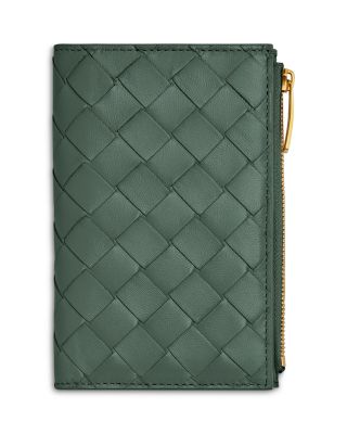 Bottega Veneta Medium Intrecciato Leather Bifold Zip Wallet