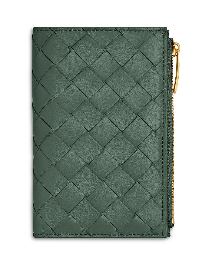 Bottega Veneta - Medium Intrecciato Leather Bifold Zip Wallet