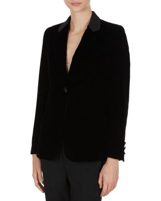 Velvet Single Button Blazer