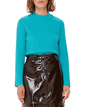 Whistles Fluted Sleeve Sweater In Turquoise