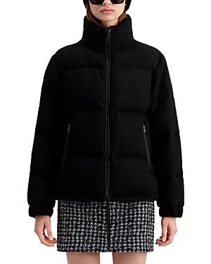 The Kooples Rosella Stand Collar Puffer Coat In Black