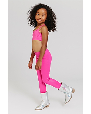 Terez Girls' Tlc Foil Leggings - Little Kid, Big Kid In Pink Sparkle