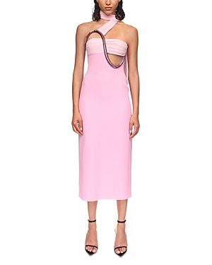 David Koma Closed Cutout Dress In Soft Pink/pink