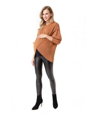 Let Loose Crossover Long Sleeve Maternity Nursing Knit Sweater