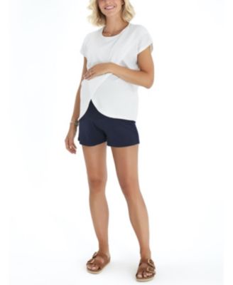 Super Soft Foldover Waistband Maternity Shorts