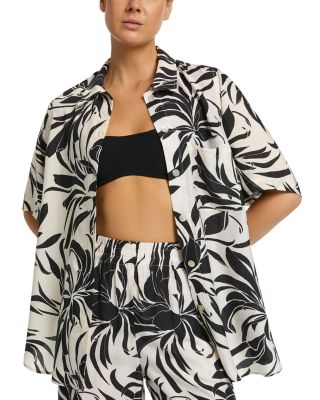 JETS - Queen Of The Night Short Sleeve Swim Cover-Up Shirt