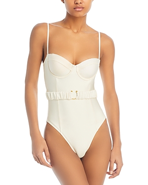 Shop Solid & Striped The Spencer Belted One Piece Swimsuit In Brule