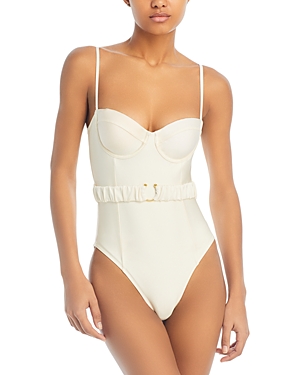 Solid & Striped The Spencer Belted One Piece Swimsuit In Brule