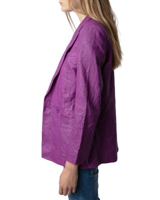 Visko Cuir Froisse Leather Blazer