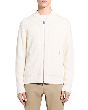 Shop Theory Ryke Zip Front Sweater Jacket In Ivory