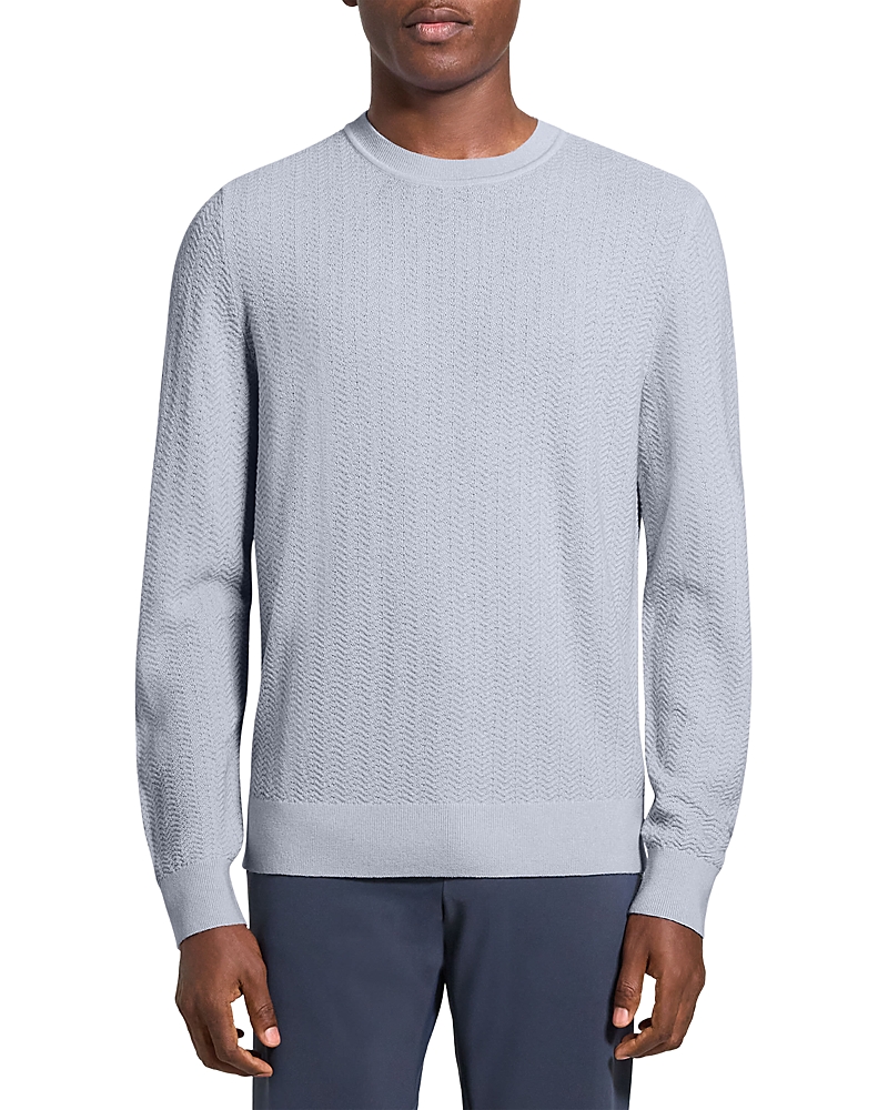 Theory Crewneck Sweater In Regal Wool In Ice