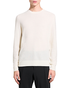 Theory Novo Merino Wool Blend Crewneck Sweater In Ivory