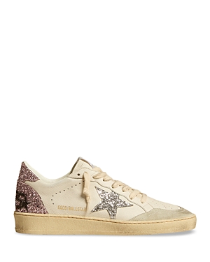 Shop Golden Goose Women's Ball Star Low Top Sneakers In Ice/white/silver/pink
