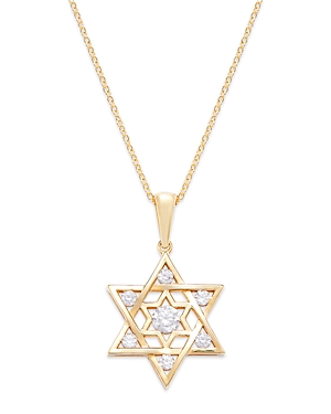 Bloomingdale's Diamond Star of David Pendant Necklace in 14K Yellow Gold, 0.40 ct. t.w.