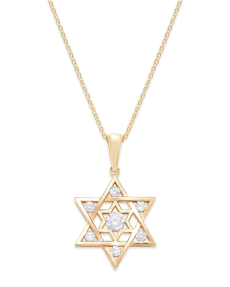 Bloomingdale's Diamond Star Of David Pendant Necklace In 14k Yellow Gold, 0.40 Ct. T. W. In Gold