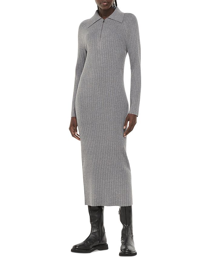 Whistles Bonnie Quarter Zip Sweater Dress Bloomingdale's