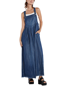 Shop Billy T Chambray Overall Maxi Dress In Denim