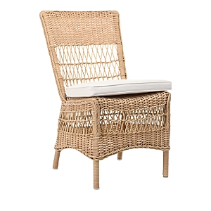 Sika Design Marie Natural Outdoor Dining Side Chair With Snow White Cushion