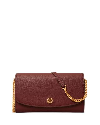 Tory Burch Robinson Pebbled Leather Chain Wallet Bloomingdale s