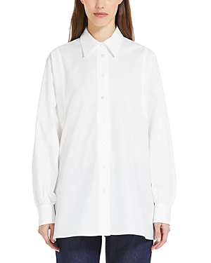 Shop Weekend Max Mara Fufy Cotton Shirt In Optical White