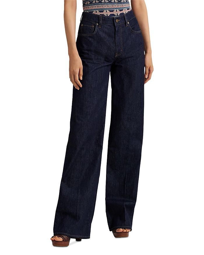Ralph Lauren Wide Leg Jeans in Deep Rinse | Bloomingdale's