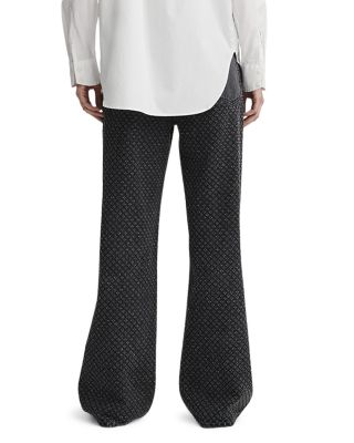 rag & bone Logan High Rise Textured Wide Leg Jeans in Black Tweed