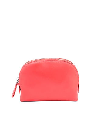 Royce New York Compact Leather Cosmetic Bag In Magenta