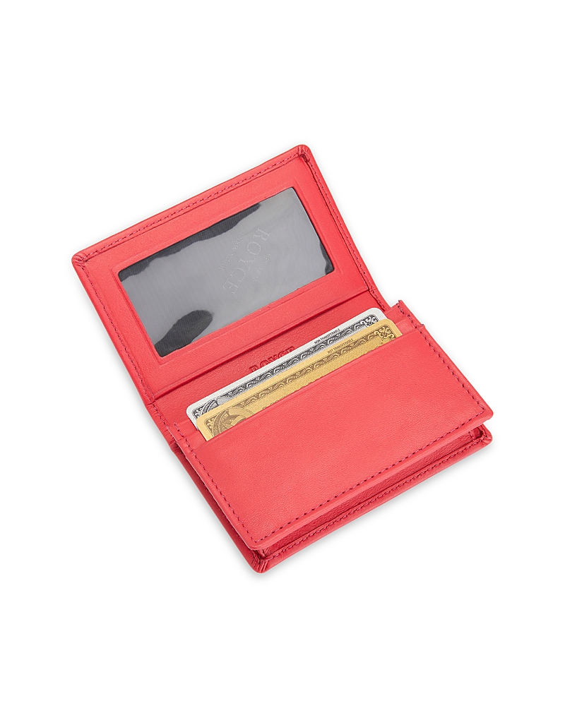 Royce New York Executive Leather Card Case In Magenta