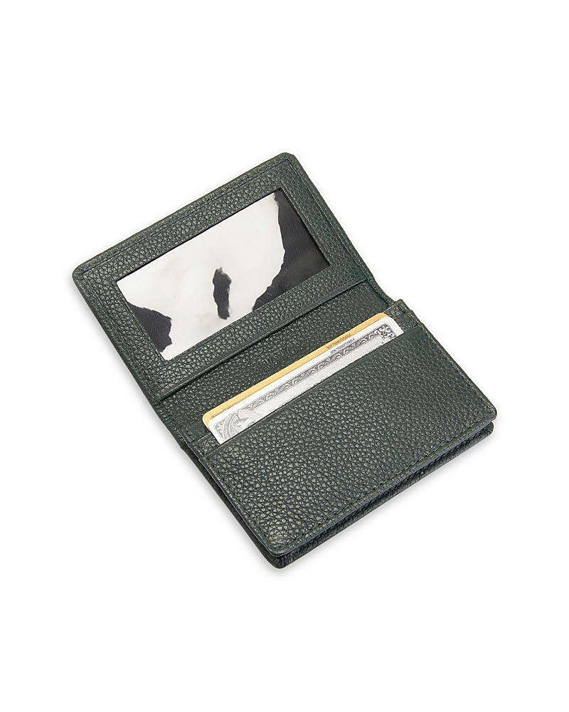 Royce New York Executive Leather Card Case In Dark Green