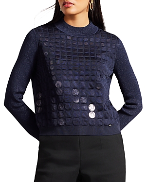 Ted Baker Trapped Sequin Sweater In Midnight