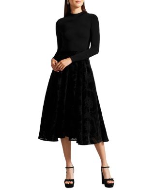 Ted Baker Knit Bodice Velvet Midi Dress | Bloomingdale's