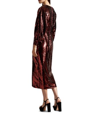 slim fit dress slacks Sequin Embellished Velvet Shift Dress | Audriyy main image 1