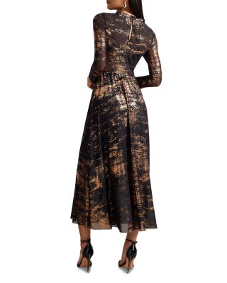 Ted Baker Iggiey Metallic Burnout Midi Dress | Bloomingdale's