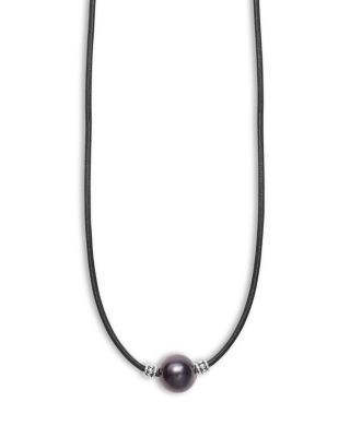 LAGOS - Men's Sterling Silver Anthem Black Tahitian Pearl Pendant Necklace, 20" - Exclusive