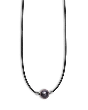 Lagos Men's Sterling Silver Anthem Black Tahitian Pearl Pendant Necklace, 20 - 100% Exclusive