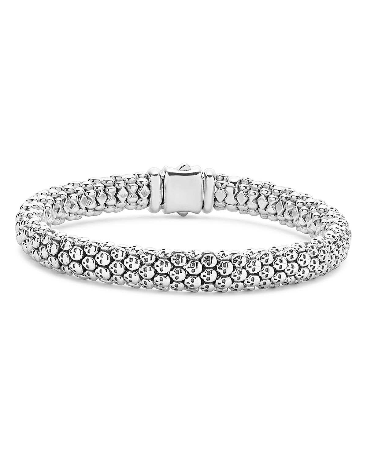 Lagos Men's Sterling Silver Anthem Caviar Skull Bead Bracelet - Exclusive