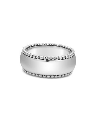 Men's Sterling Silver Anthem Polished Caviar Bead Band - Exclusive